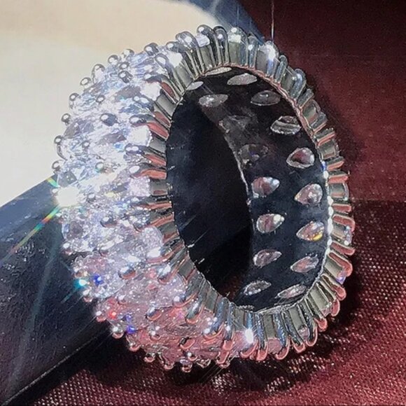 ETERNITY 925 STERLING SILVER DIAMOND RING - Picture 2 of 8